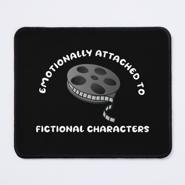 Item preview, Emotionally attached to fictional characters | Funny Reading Quote with Goofy Rounded Font and Movie Reel designed and sold by SomeDesignThing.