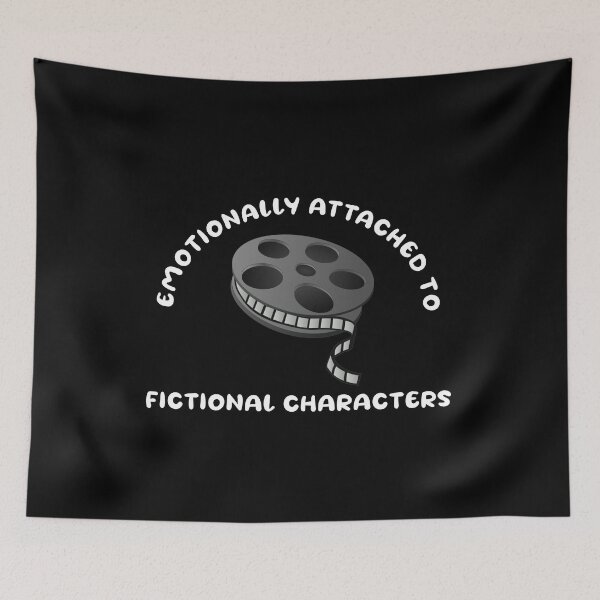 Item preview, Emotionally attached to fictional characters | Funny Reading Quote with Goofy Rounded Font and Movie Reel designed and sold by SomeDesignThing.