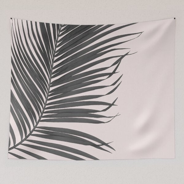 Item preview, Beige Black Palm Leaf Close up Silhouette Tropical Boho  designed and sold by Tropical Arts.