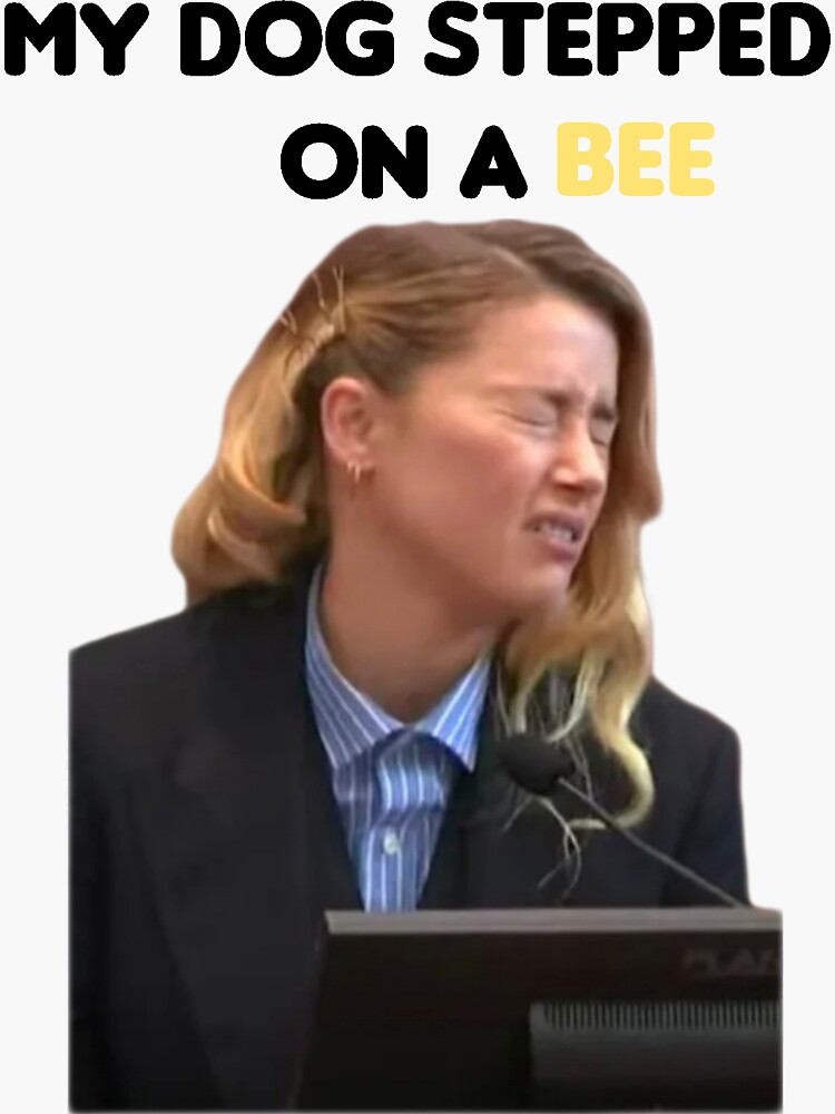 Amber Heard Dog Stepped On A Bee Chain (Meme)