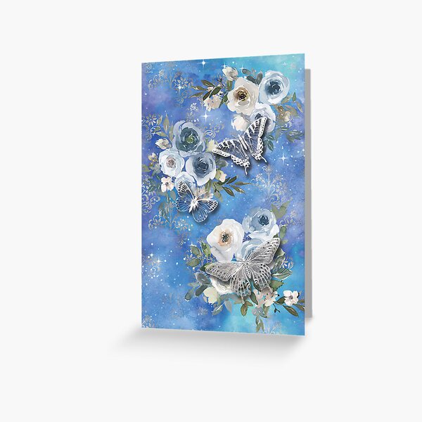 Item preview, White Butterflies And Blue Roses designed and sold by viri-dotory.