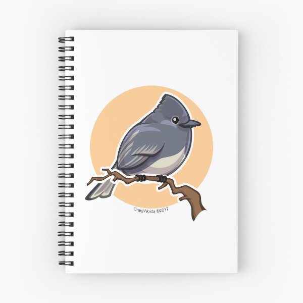 Item preview, Black Phoebe over orange background designed and sold by CraigWoida.