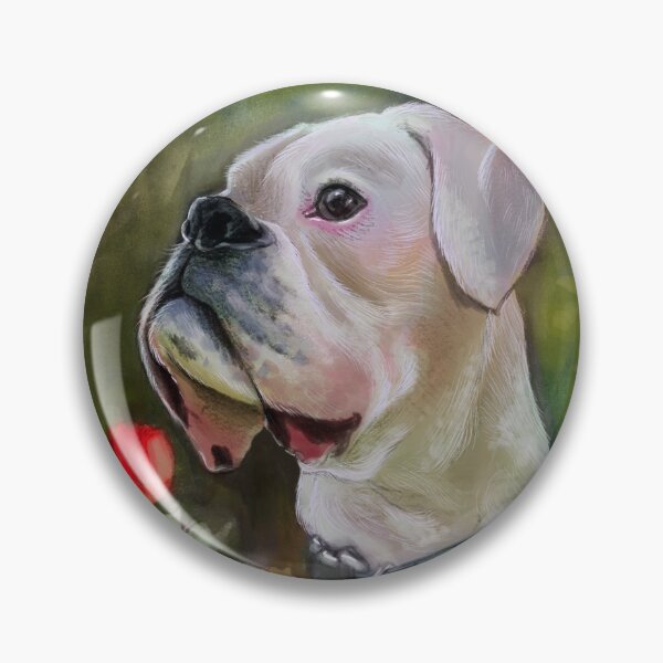 Item preview, Watson the cute white boxer designed and sold by snailmakesart.