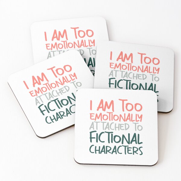 Item preview, emotionally attached to fictional characters | Funny Reading Quote with Goofy Handwritten Font designed and sold by SomeDesignThing.