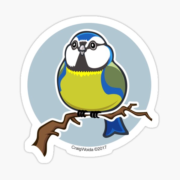 Item preview, BlueTit Bird over Blue Background designed and sold by CraigWoida.