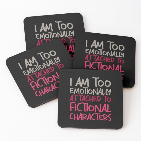 Item preview, Emotionally attached to fictional characters | Funny Reading Quote with Goofy Handwritten Font designed and sold by SomeDesignThing.