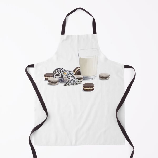 Item preview, Macarons, a glass of milk, and a pyjama striped squid designed and sold by Burning Bee Illustration.
