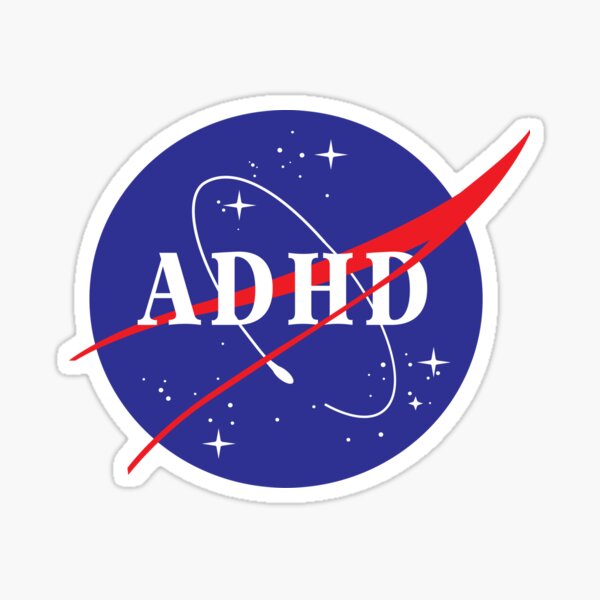 ADHD Space SHirt Sticker