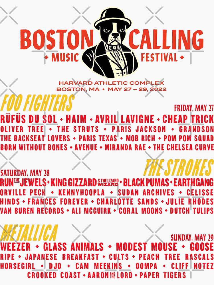 "Boston Calling Music Festival 2022 LineUp" Sticker for Sale by