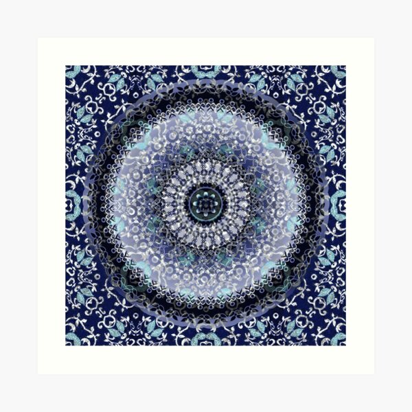 Vine Leaf Boho Mandala Art Print