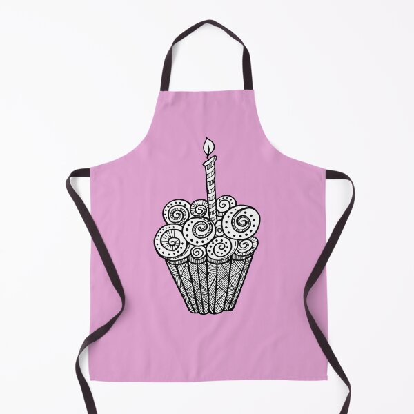 Item preview, Birthday Cupcake with Candle - Zentangle-style designed and sold by Sideofthehill.