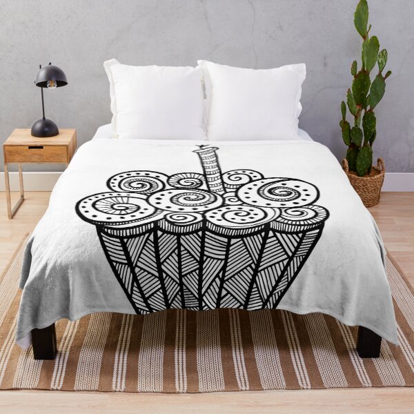 Item preview, Birthday Cupcake with Candle - Zentangle-style designed and sold by Sideofthehill.