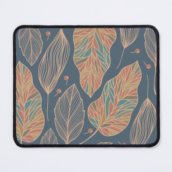 Item preview, Vintage pattern with different leaves, burdock and berries on blue background designed and sold by hmorena.