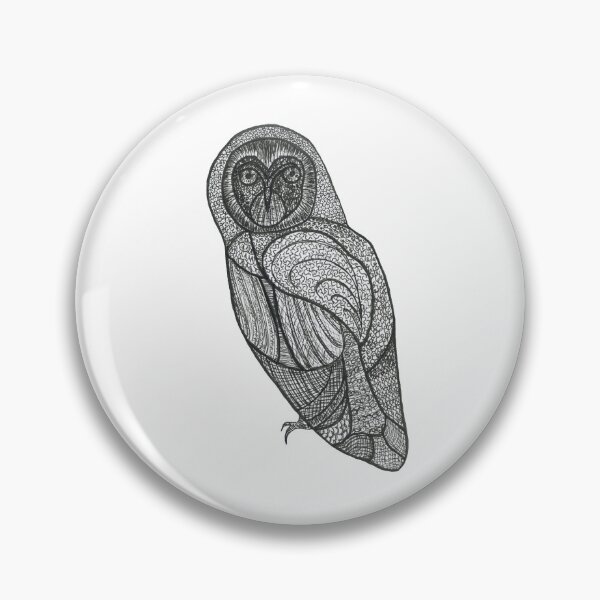 Item preview, animals, birds, owl, felt-tip pen, drawing, felt-tip pens, black, Bebicervin designed and sold by BebiCervin.