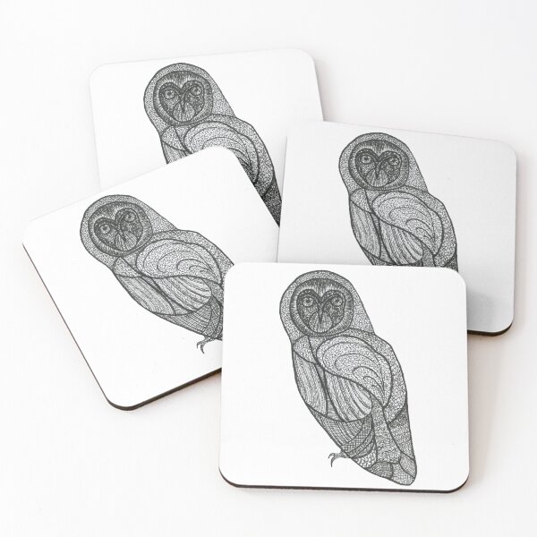 Item preview, animals, birds, owl, felt-tip pen, drawing, felt-tip pens, black, Bebicervin designed and sold by BebiCervin.