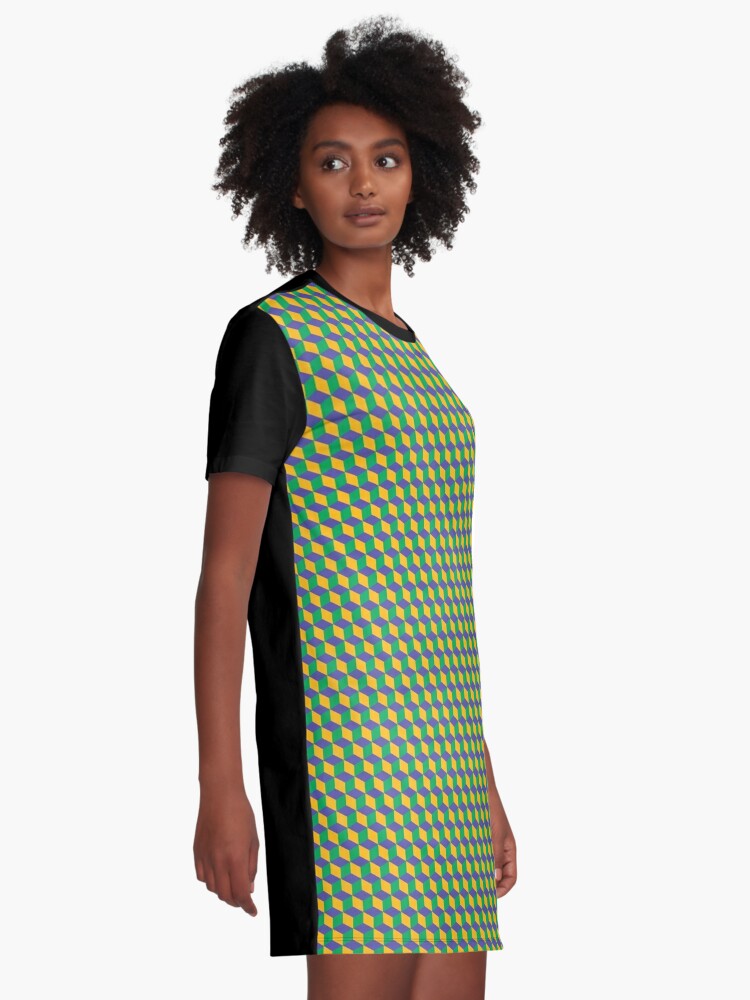 Blue green dress clearance illusion