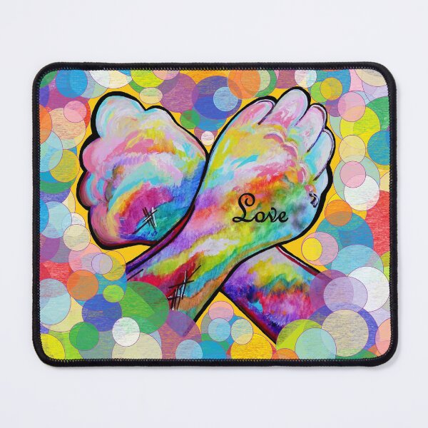 Item preview, ASL Love on a Bright Bubble Background designed and sold by EloiseArt.