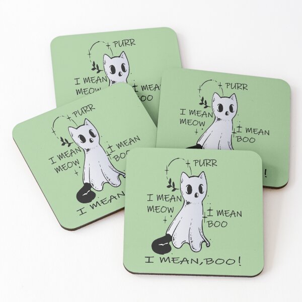 Item preview, purr i mean meow i mean boo boo! funny kitty ghost designed and sold by XXgooddeedXX.