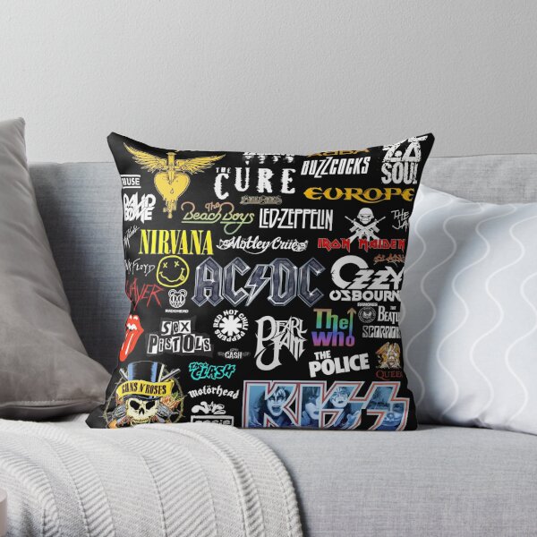 forever rock and roll Throw Pillow