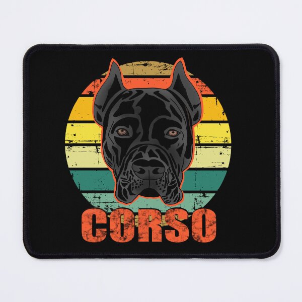 Item preview, Retro Vintage Sunset Cane Corso Italiano Italian Breed of Mastiff Black Dog with Distressed Style  designed and sold by PrettyLittlePic.
