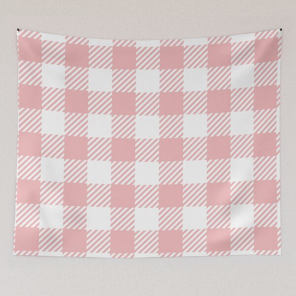 Item preview, Summer Pink White Rectangle Slash Lines Symmetry Diagonal Checked Square Diamond Geometric Pattern designed and sold by Moyanana.
