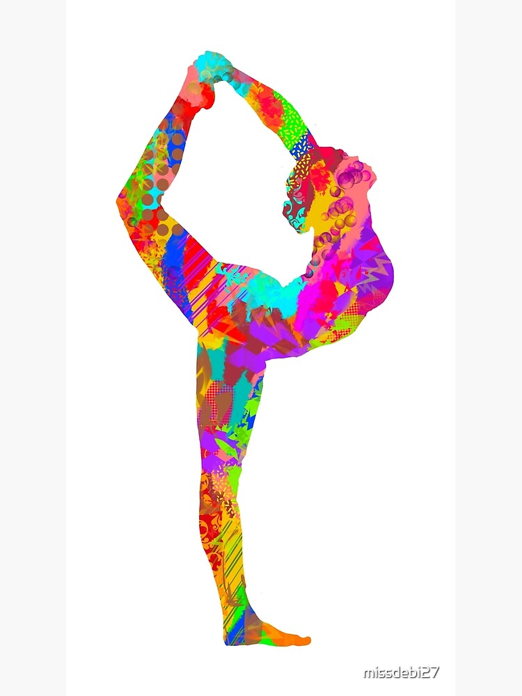 Yoga Girl. Yoga Vibes Colorful Concept Poster Stock Photo, Picture