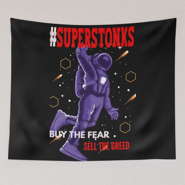 Item preview, Superstonks - Astronaut flying  designed and sold by BearMrktGenius.