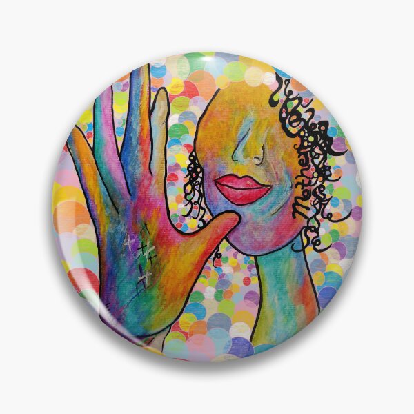 Item preview, ASL Painting of the Sign MOTHER on Bright Bubble Background designed and sold by EloiseArt.