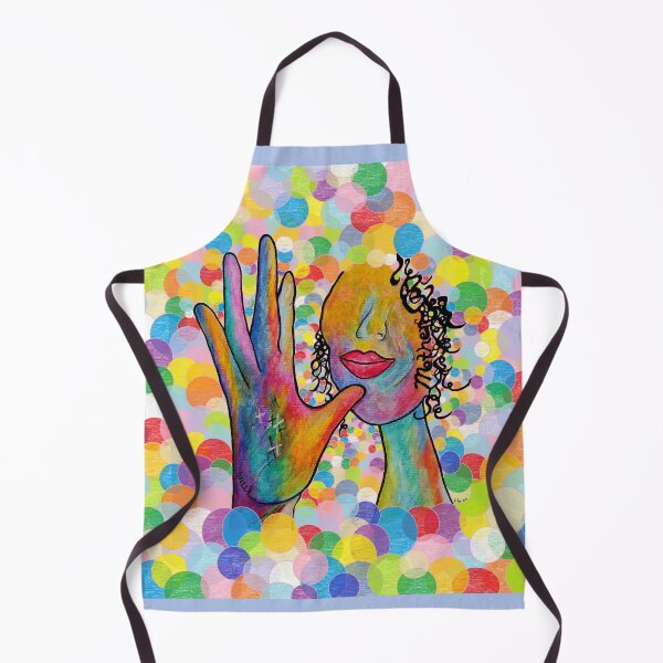 Item preview, ASL Painting of the Sign MOTHER on Bright Bubble Background designed and sold by EloiseArt.