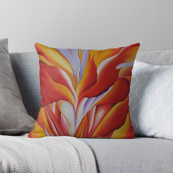 Georgia OKeeffe Red Canna Throw Pillow