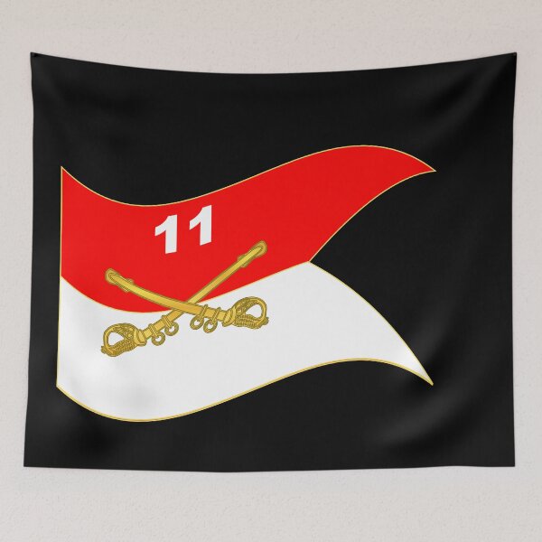 Aperçu de l'œuvre Armée - 11e Régiment de Cavalerie Blindée Guidon Waving X 300 créée et vendue par Military Insignia Products.
