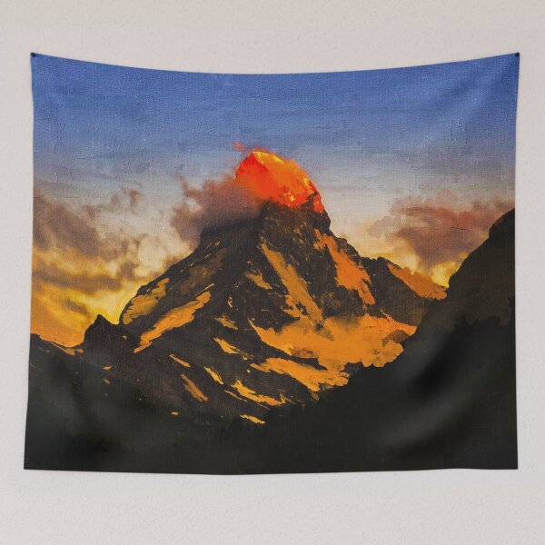 Item preview, Matterhorn Mountain Switzerland Zermatt, Matterhorn Mountain Swiss Alps, Zermatt Townn Matterhorn Oil Paint, Switzerland Highest Peak designed and sold by Paintcorner.