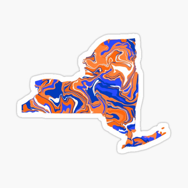 Orange and Blue tie dye NY Sticker