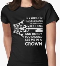 Moriarty Key Quote - White Text Women's Fitted T-Shirt