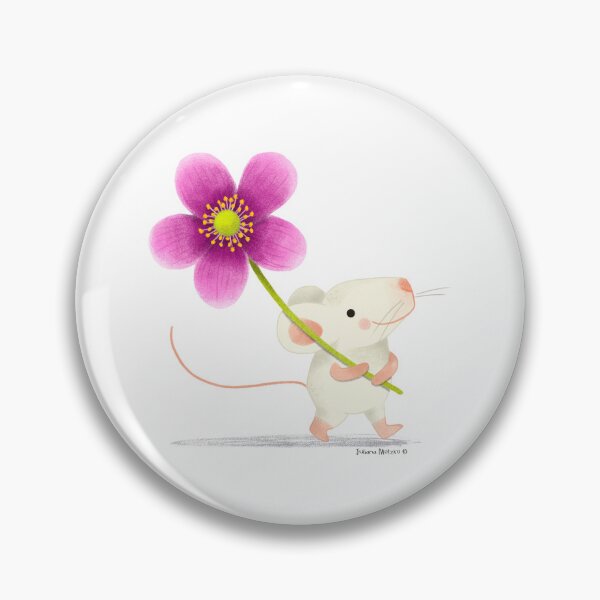 Item preview, Little mouse with an Anemone Flower designed and sold by julianamotzko.