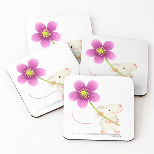 Item preview, Little mouse with an Anemone Flower designed and sold by julianamotzko.
