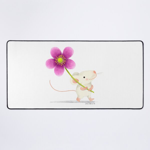 Item preview, Little mouse with an Anemone Flower designed and sold by julianamotzko.