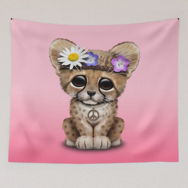 Item preview, Cute Cheetah Cub Hippie designed and sold by JeffBartels.