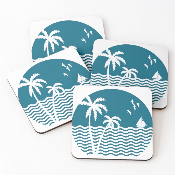 Item preview, beach with palm trees and blue ocean designed and sold by designer-02.