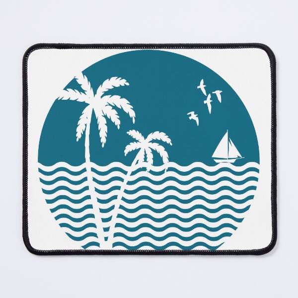 Item preview, beach with palm trees and blue ocean designed and sold by designer-02.