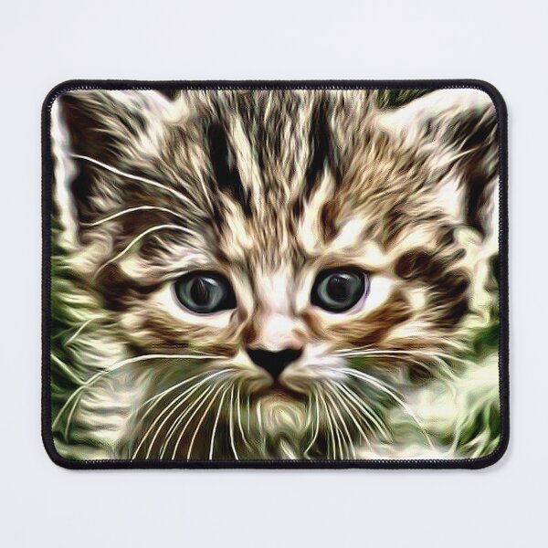 Item preview, Digital portrait of a worried kitten designed and sold by thalasson.