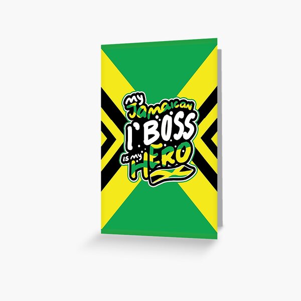 My Jamaican Pops Is My Hero Happy Jamaican Fathers Day Jamaican Slang Best Pops Ever Greeting Card By Bigupjamaica Redbubble