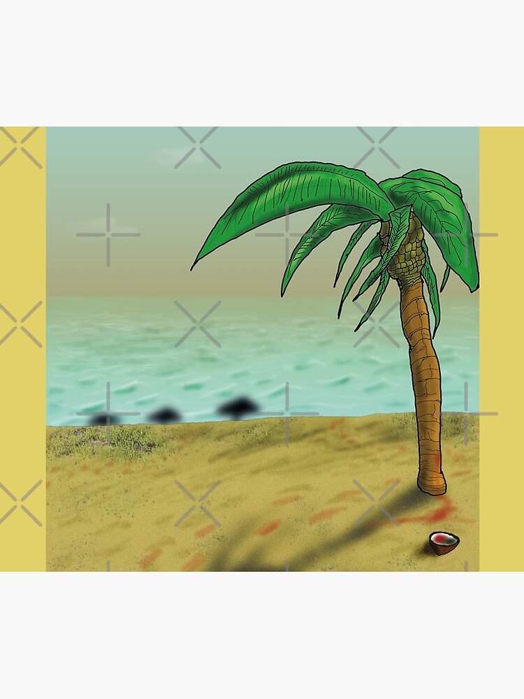 Thumbnail 5 of 5, Shower Curtain, Run Bite Coconut Might (Island of Undead) designed and sold by dj-KIR.