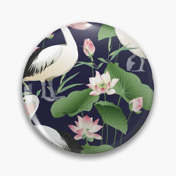 Item preview, ' Pelicans in Lotus flower pond ' designed and sold by MARYMAXMAC.