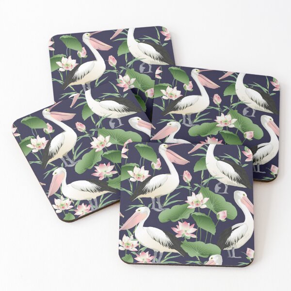 Item preview, ' Pelicans in Lotus flower pond ' designed and sold by MARYMAXMAC.