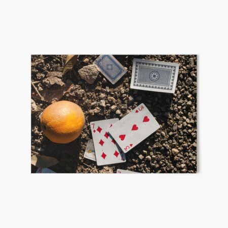 COUNTRY POKER. Cards and oranges. Art Board Print