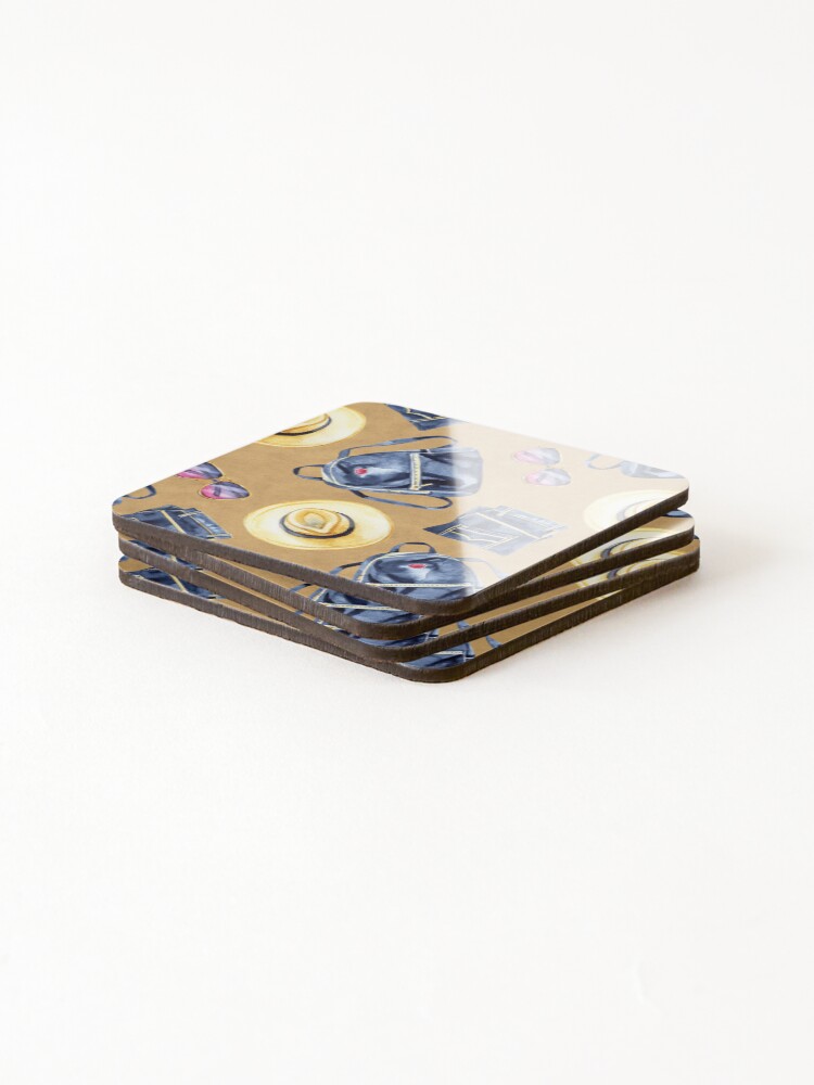 Thumbnail 4 of 5, Coasters (Set of 4), Travel Design Pattern designed and sold by PatternTale.