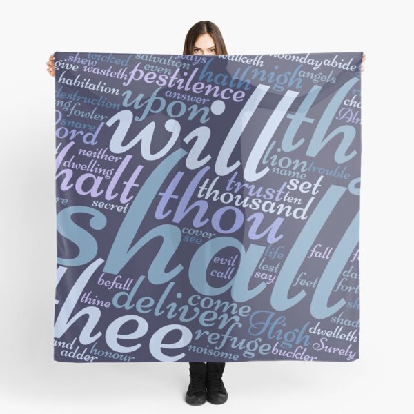 Christian Warrior Prayer Prophetic Warfare Scripture PSALM 91 Scarf