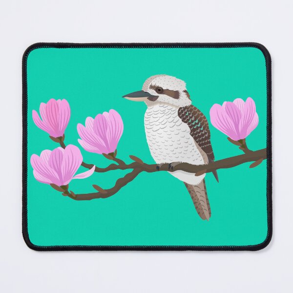 Item preview, Kookaburra bird in pink magnolia blossoms designed and sold by Tefra.