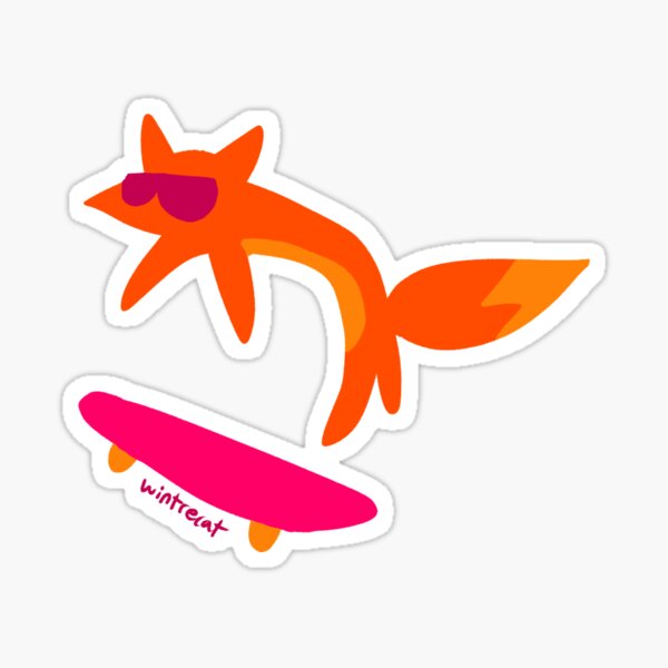 lesbian pride skater fox Sticker